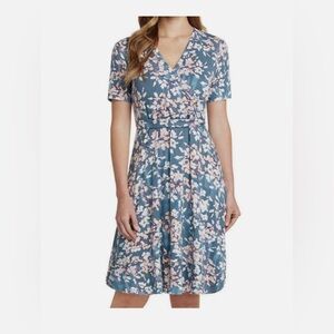 Matty M Blue and White floral Midi Sundress small